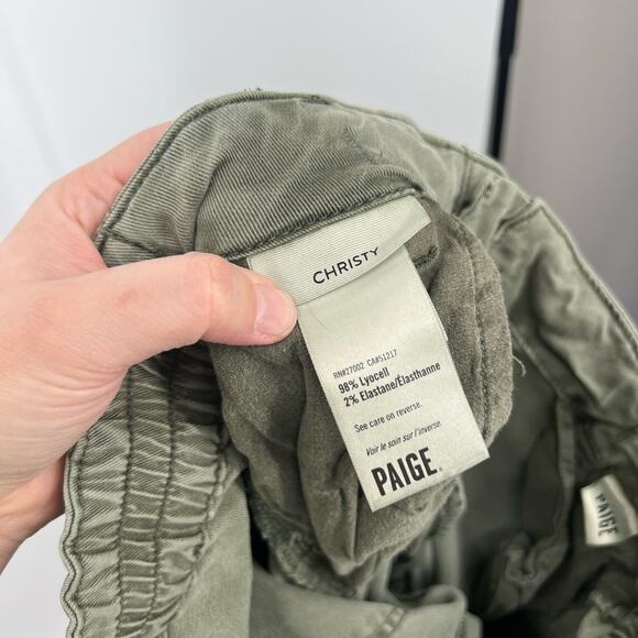 Paige Christy High Rise Pants in Vintage Coastal Green - Picture 8 of 9